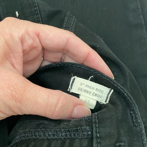 Madewell Crop Skinny Black Jeans High Rise Stretch Women’s Size 27 Frayed Hem - Picture 4 of 6